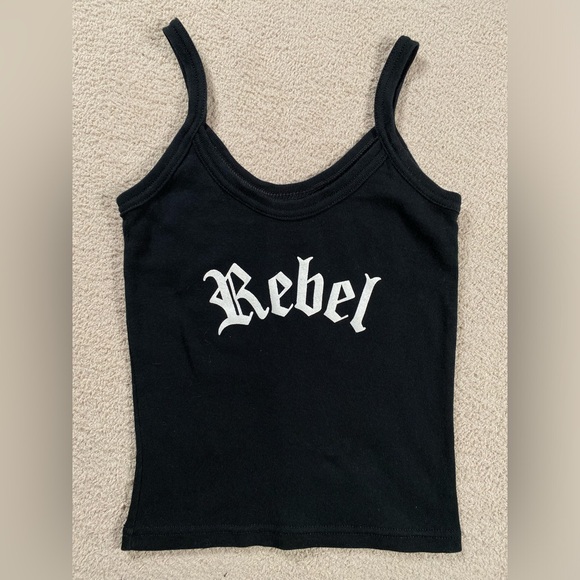 Women’s 90s Y2K Renegade Classics Rebel Small Black top 100% cotton Made in USA - Picture 1 of 7